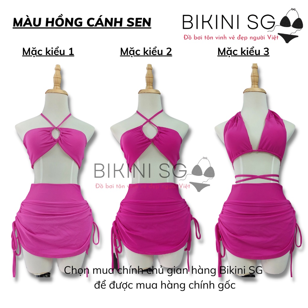 Đồ bơi nữ bikini nữ 2 mảnh yếm quây cúp ngực cột dây tạo được nhiều