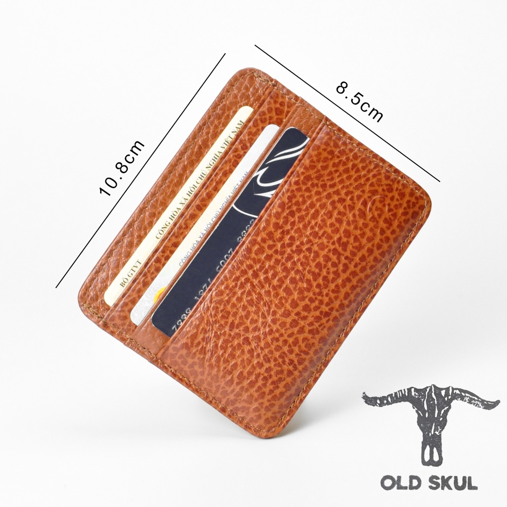 Ví đựng thẻ da bò thật card holder kích thước 108x85mm V030 Shopee