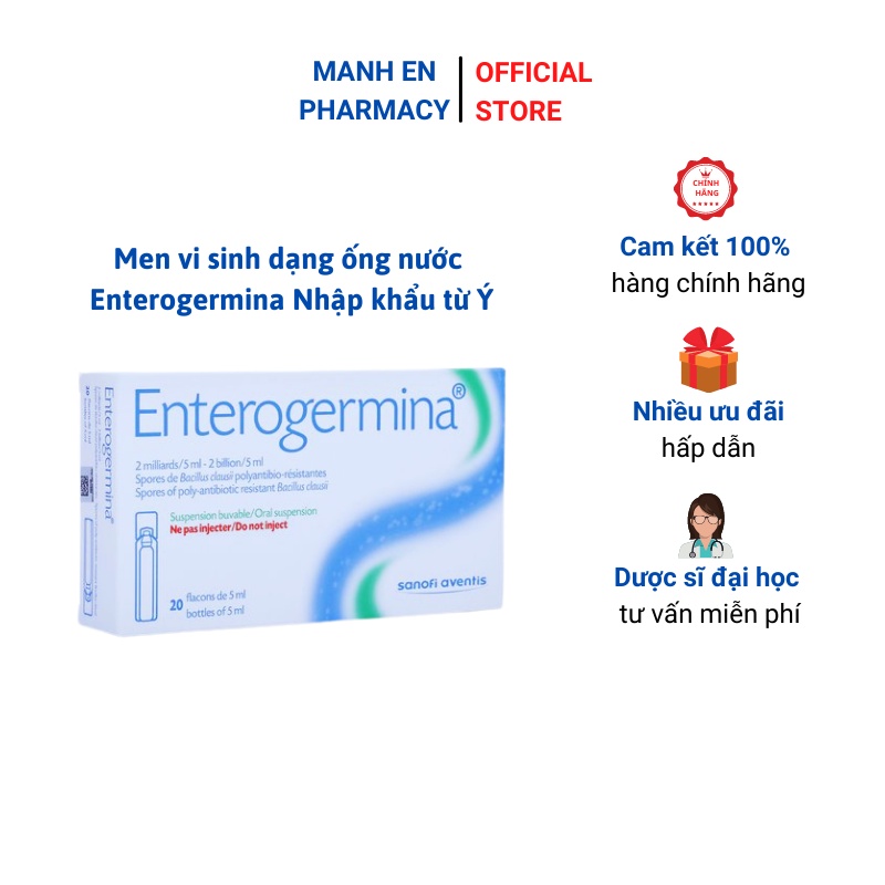 Men Nước Vi Sinh ENTEROGERMINA Cho Bé Có Hệ Tiêu Hóa Khỏe Mạnh Hộp 20