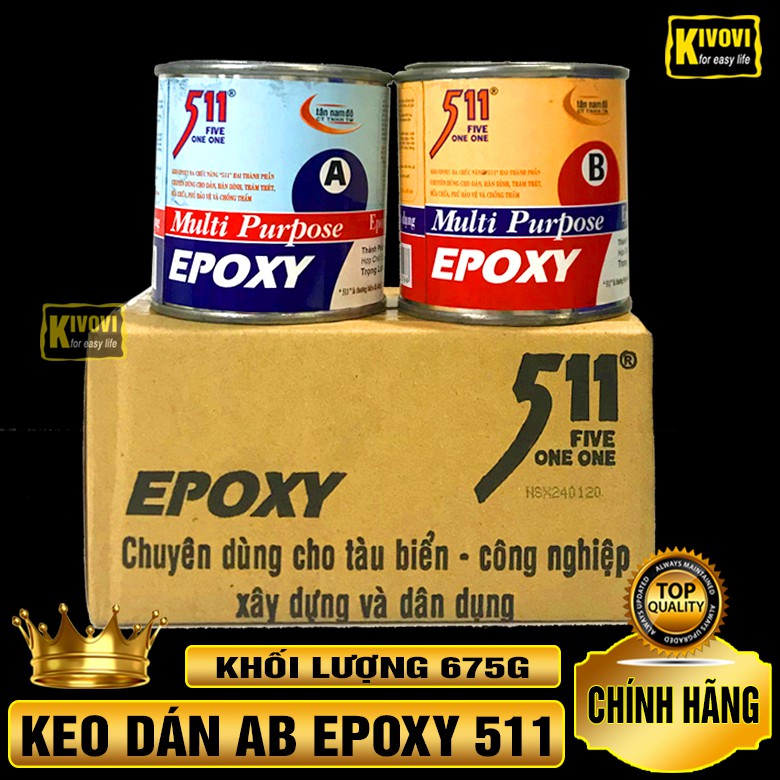 Keo AB Epoxy 511 2 Thành Phần 675g Keo Dán Đa Năng Siêu Dính Keo