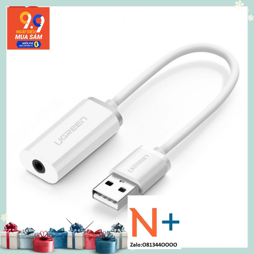 Cáp chuyển USB ra audio 3 5mm hỗ trợ Mic và Tai Nghe Ugreen 30712