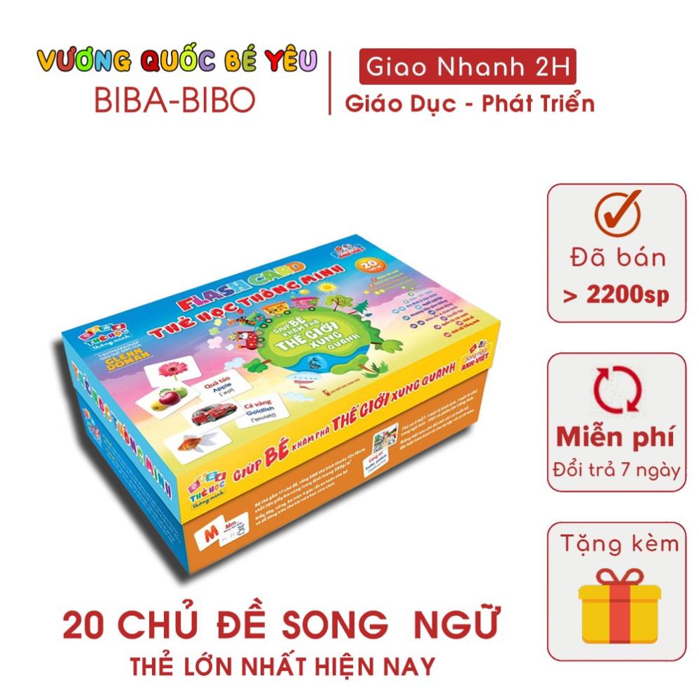 Thẻ Flashcard Bộ thẻ Glenn Doman thông minh cho bé loại to 20 chủ đề