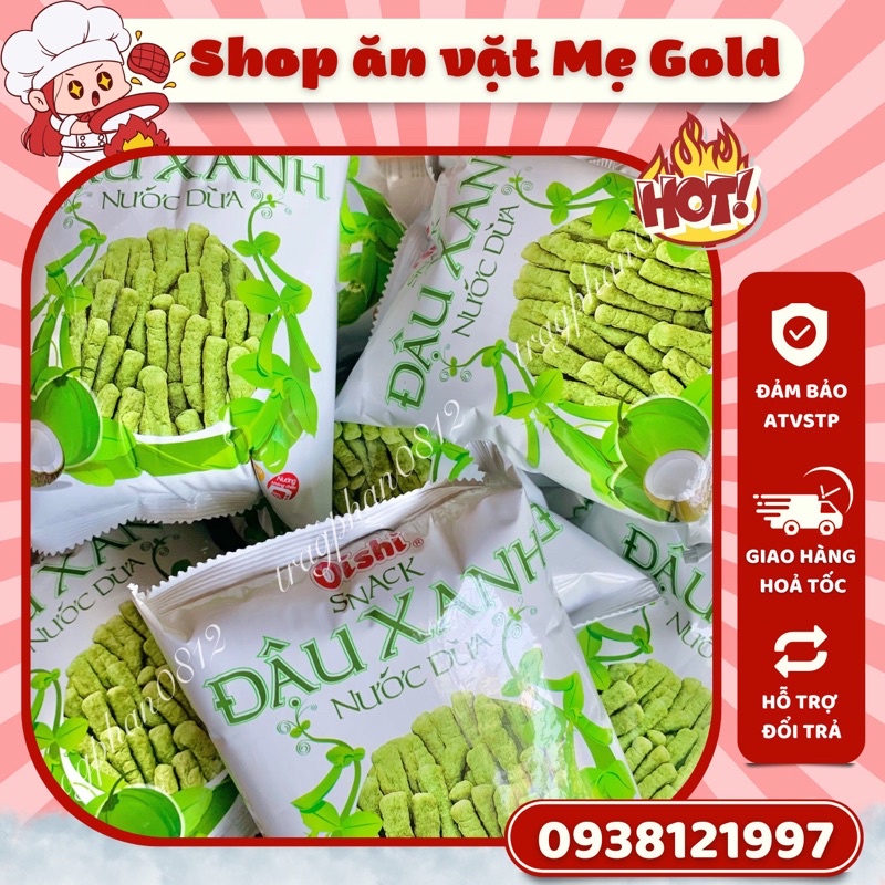 Bim bim Oishi snack đậu xanh nước dừa bim đậu xanh tuổi thơ gói 14g