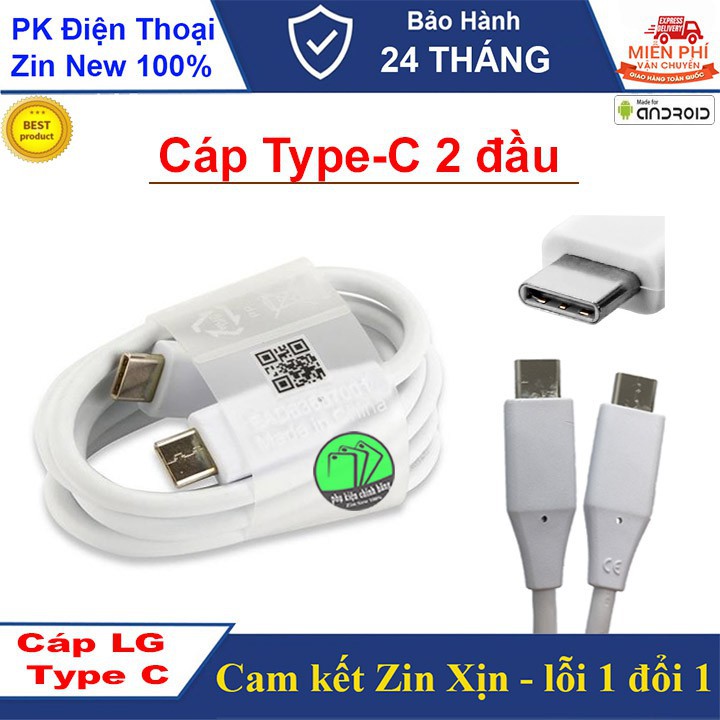 Cáp sạc nhanh LG Type C 2 đầu Hàng chuẩn chính hãng BH 24 tháng