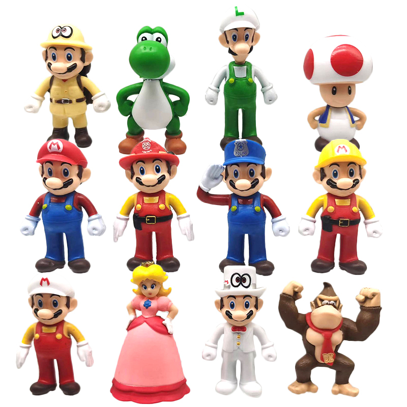 Set 12 Mô Hình Đồ Chơi Nhân Vật Super Mario Bros Odyssey Luigi Kinopio