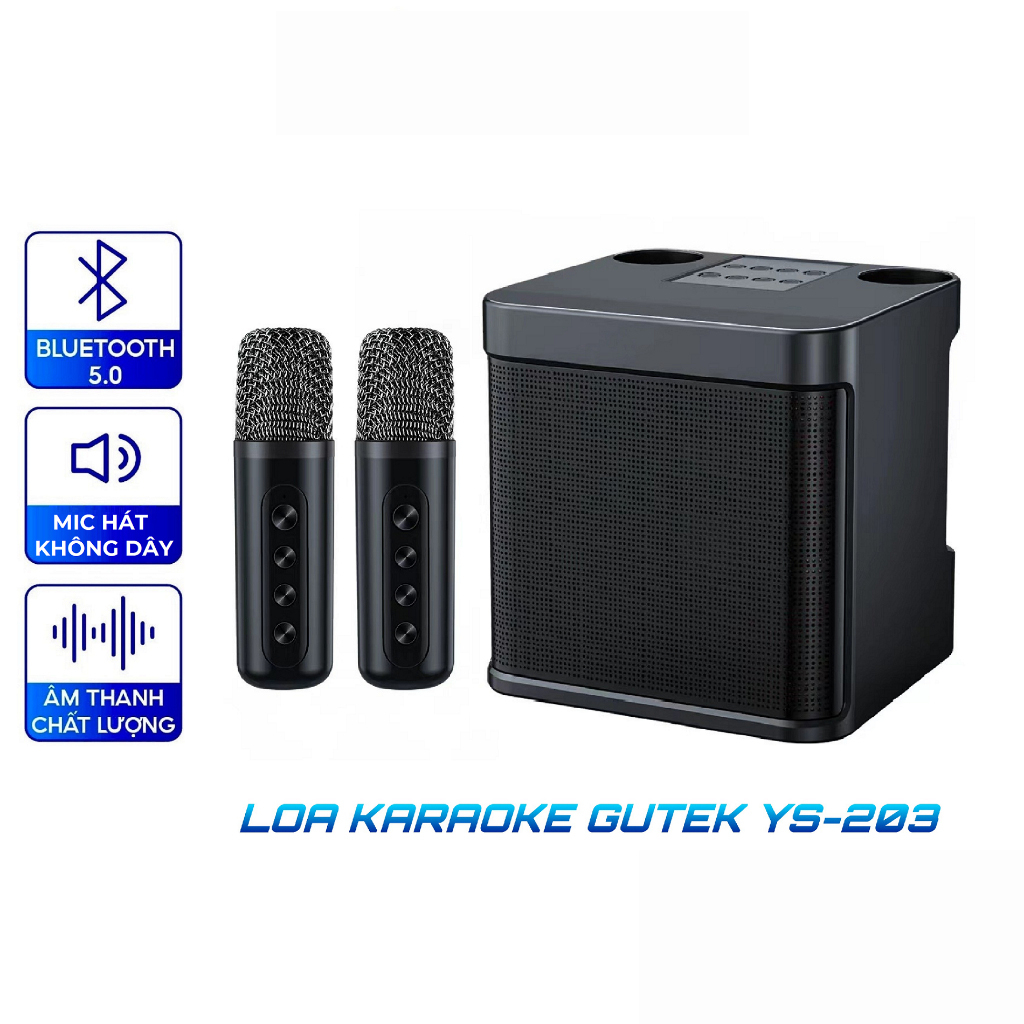 Loa Karaoke Bluetooth YS 203 Kèm 2 Micro Không Dây Âm Thanh Siêu Hay