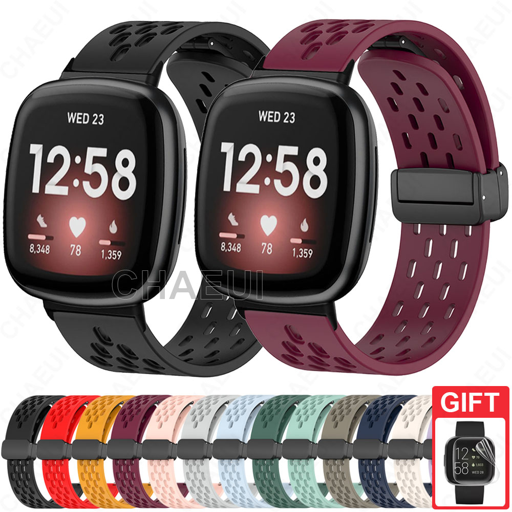 Silicone Dây Đeo Silicon Thoáng Khí Thay Thế Cho Fitbit Versa 4 3 2