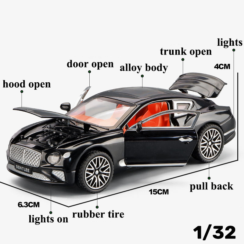 Tỉ Lệ 1 32 Bentley Continental GT Hợp Kim Xe Mô Hình Diecast Xe Âm