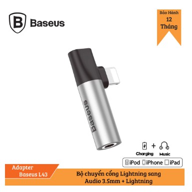 Bộ chuyển cổng Lightning sang Audio 3 5mm Lightning Baseus L43