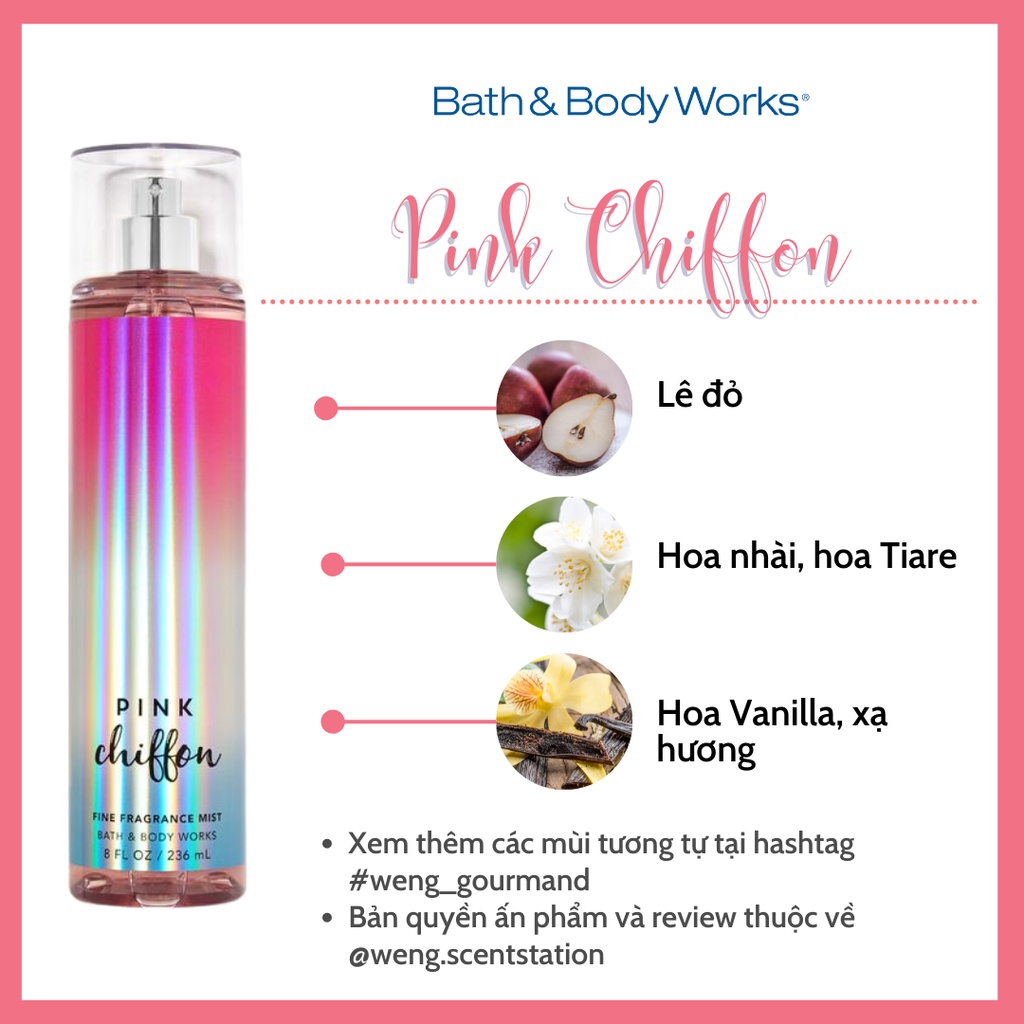 X T Th M To N Th N Bodymist Bath Body Works M I Pink Chiffon Shopee