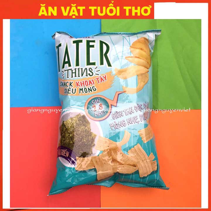 Bim bim snack Oishi Tater Thins Khoai Tây siêu mỏng vị tảo biển 68g