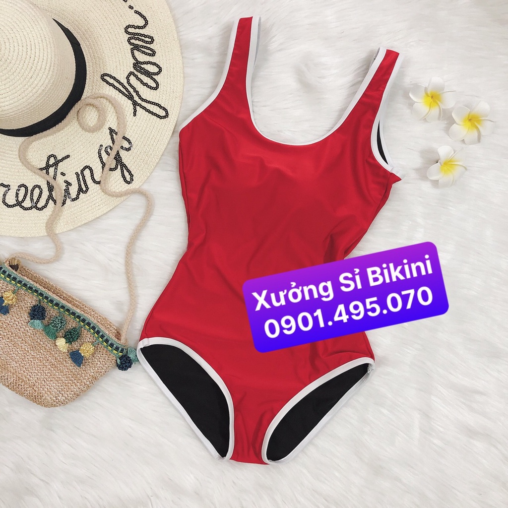 BIKINI LIỀN MẢNH Đồ bơi đi biển 1 mảnh khoét lưng đủ màu Shopee