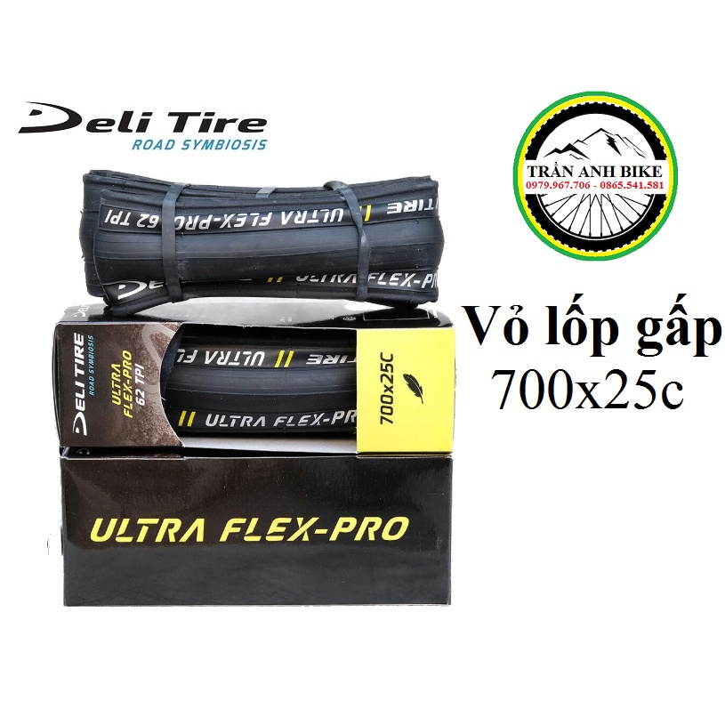 Vỏ lốp gấp xe đạp Deli Tire ULTRA FLEX PRO 700x25c 1 chiếc Shopee