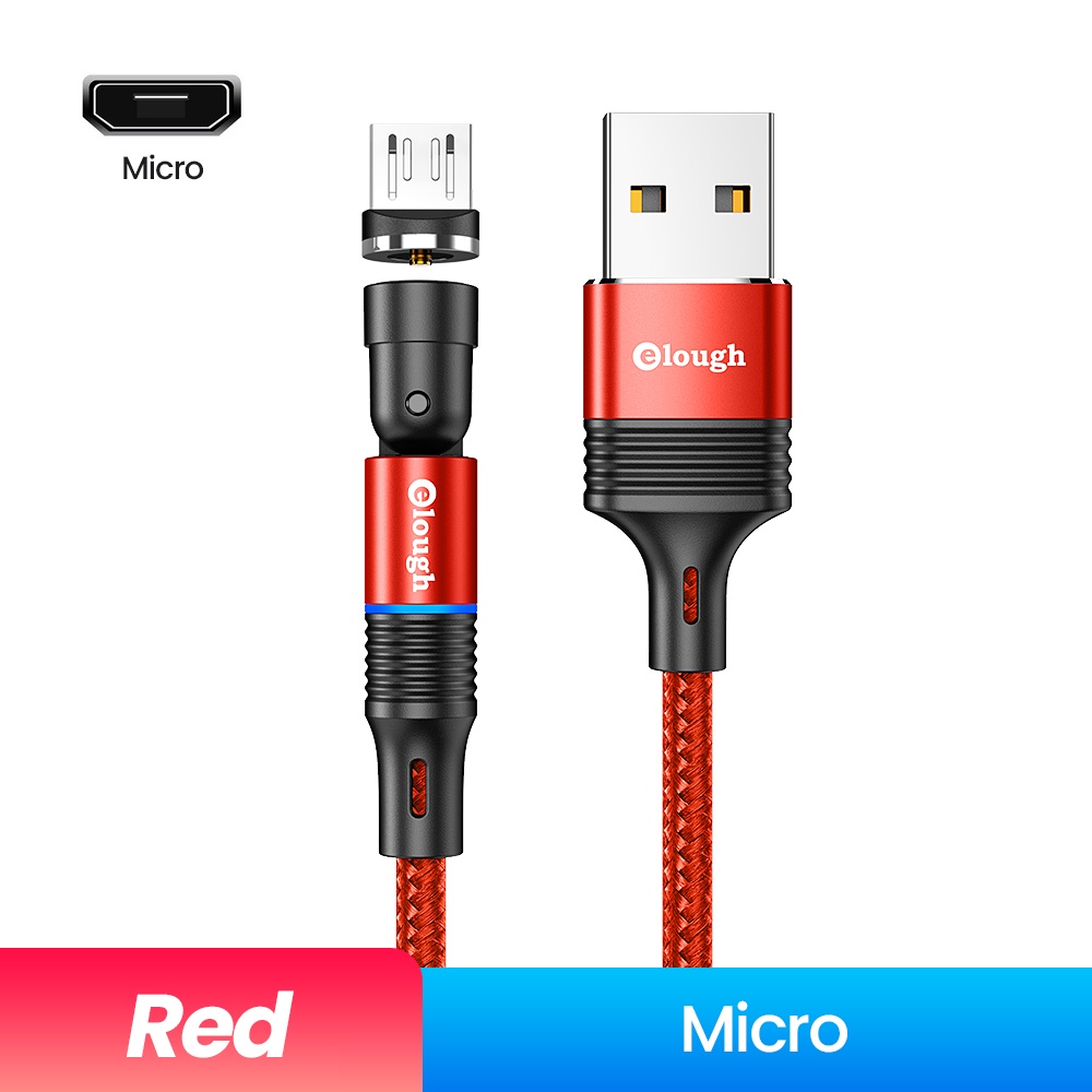 Elough 540 Degree Rotate Magnetic Charging Cable Micro USB Type C Cable