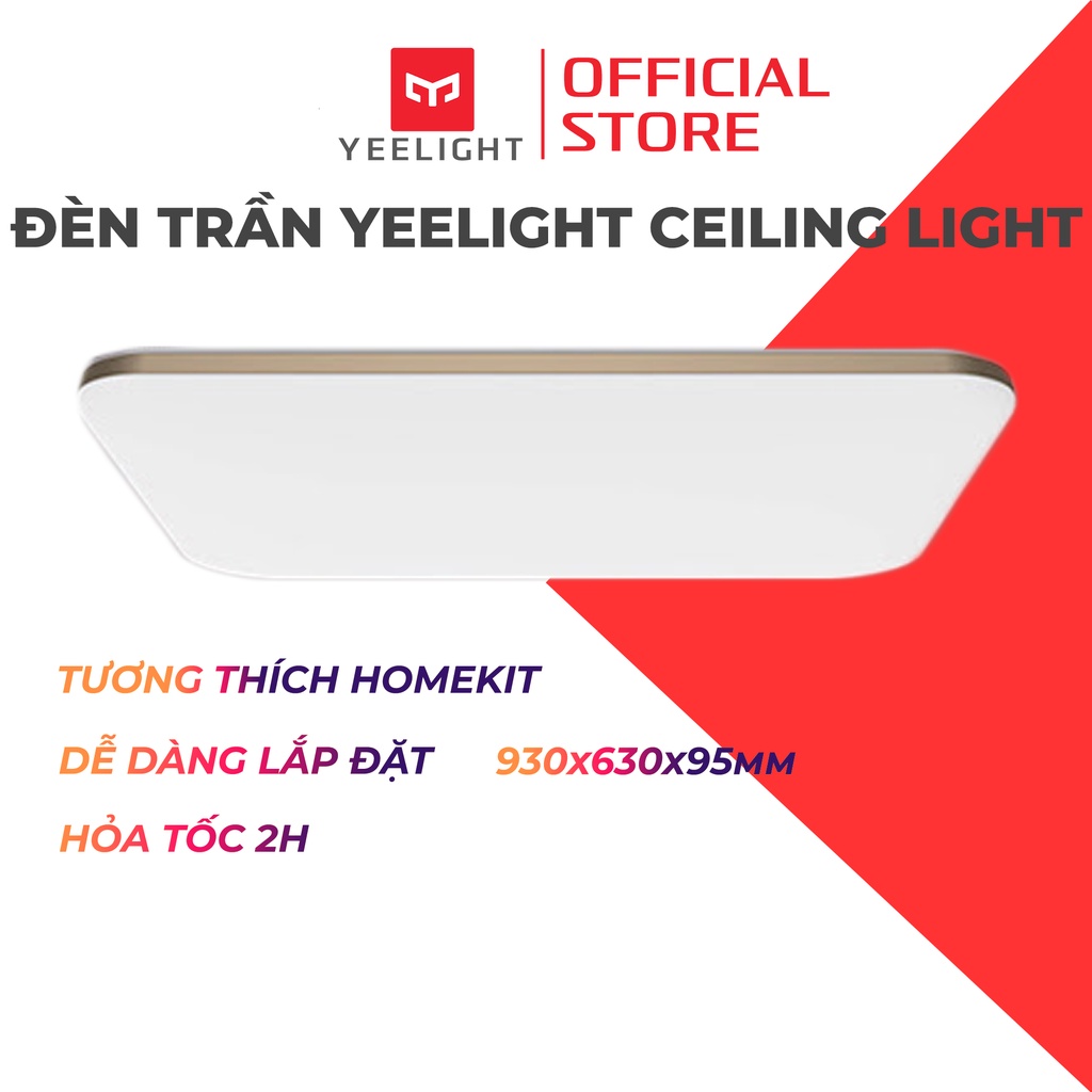 Đèn trần thông minh Yeelight Halo Pro 930 100W hình chữ nhật Hỗ trợ