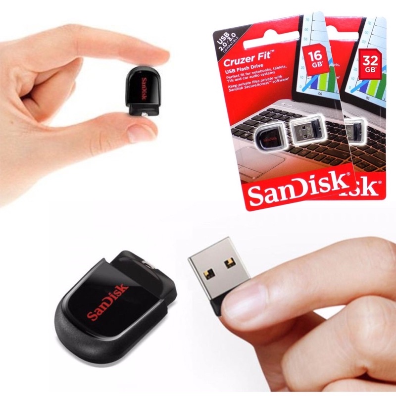 USB mini siêu nhỏ Sandisk Cruzer Fit CZ33 USB 8GB 16GB 32GB 64GB 2