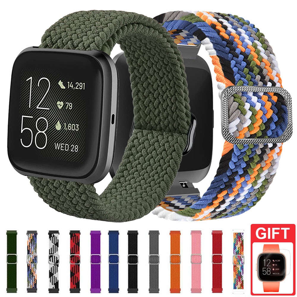 Dây đeo thay thế chất liệu nylon màu trơn cho Fitbit Versa 2 Versa