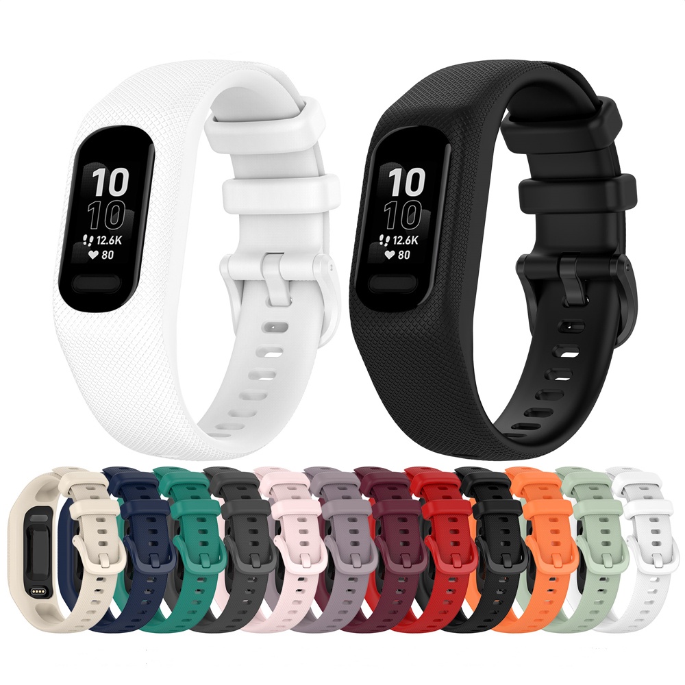 Dây Đeo Thay Thế Chất Liệu Silicon Màu Trơn Cho Garmin Vivosmart 5