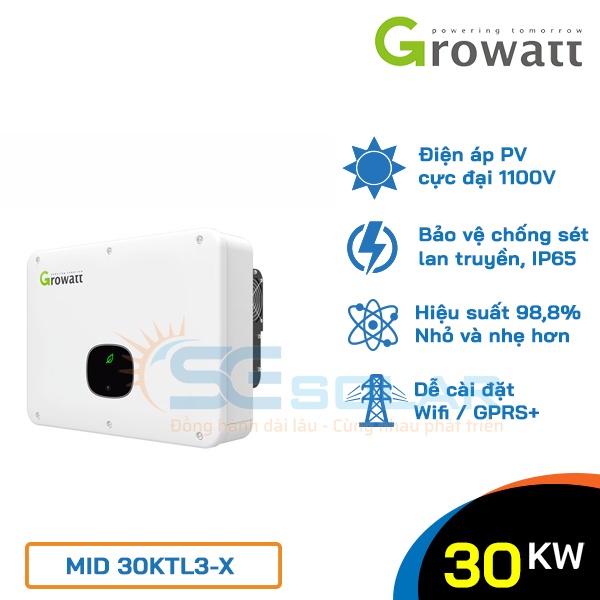 BIẾN TẦN GROWATT INVERTER HOÀ LƯỚI CÔNG SUẤT 30KW MID 30KTL3 X