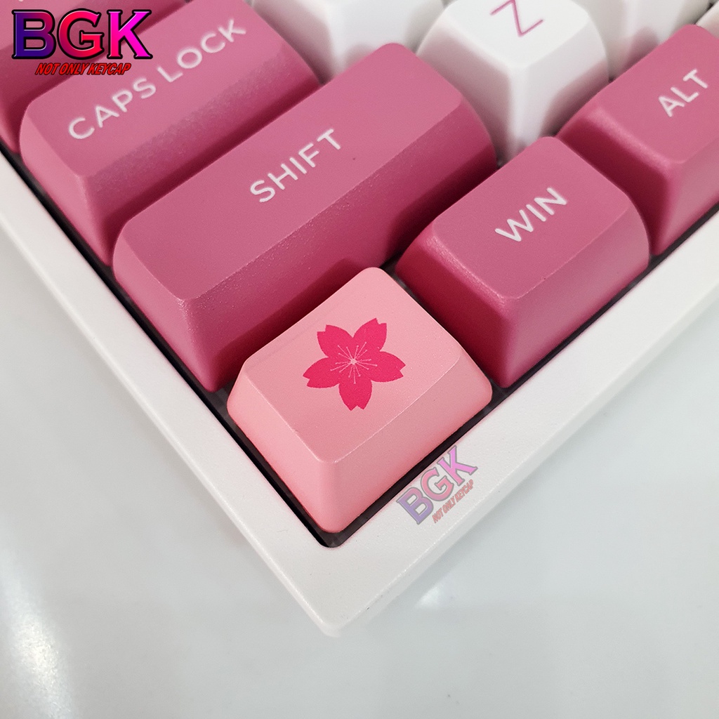 Keycap Lẻ Chủ Đề Nhật Bản OEM profile in dye sub Màu Hồng Nut Phím Cơ