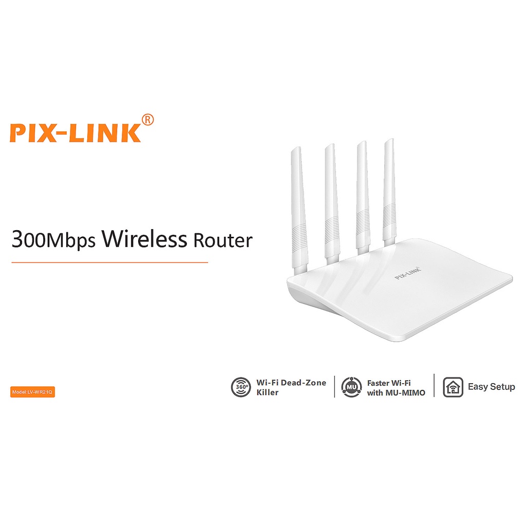 Bộ phát Wifi Pix link LV WR21Q chính hãng có 4 anten Phát Wireless