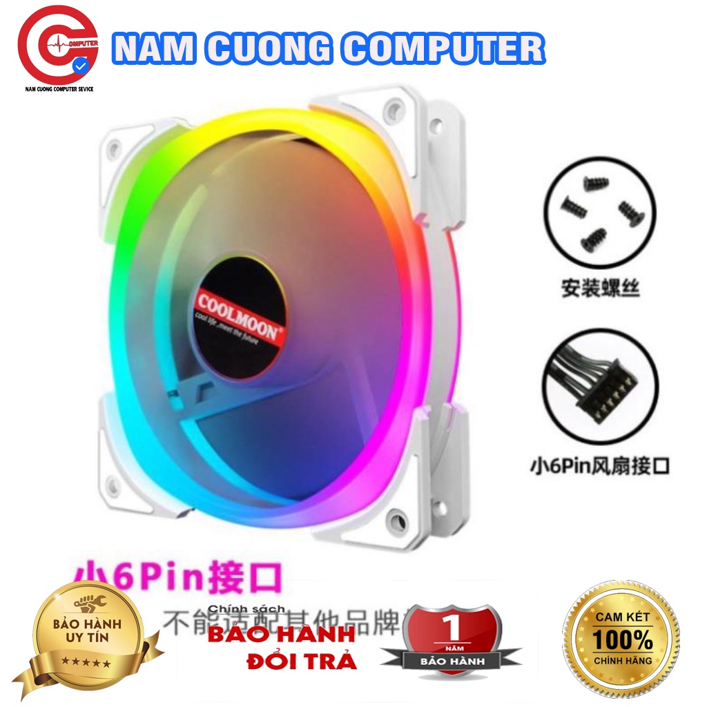 Qu T T N Nhi T Fan Led Rgb Coolmoon U Ng B Hub Coolmoon Shopee