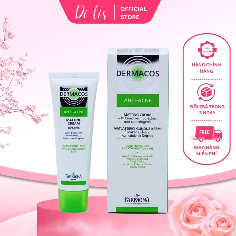 Kem D Ng Ki M D U Gi M M N Dermacos Anti Acne Matting Cream Ml