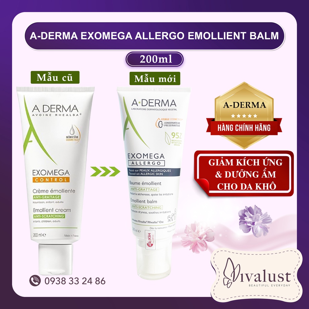 Ch Nh H Ng Kem D Ng A Derma Exomega Control Emollient Cream Ml