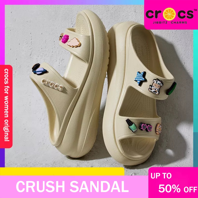 Dép CROCS CRUSH Sandals Nữ Xăng Đan Đế Xuồng Chống Trượt 207670