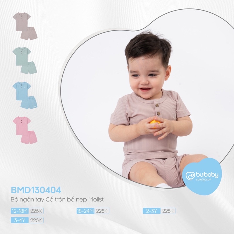 Bộ ngắn tay cổ tròn bổ nẹp Molist Bu Baby mềm mại cao cấp Shopee Việt Nam