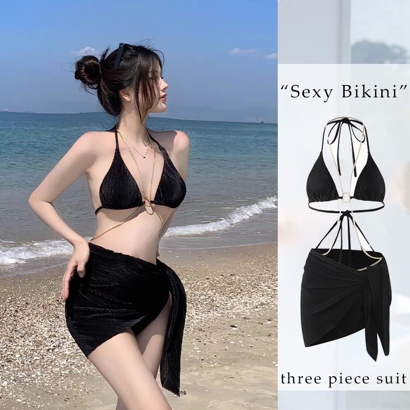 Bộ Bikini Ba Mảnh Tam Giác Phong Cách Âu Mỹ Thời Trang Quyến Rũ Cho Nữ