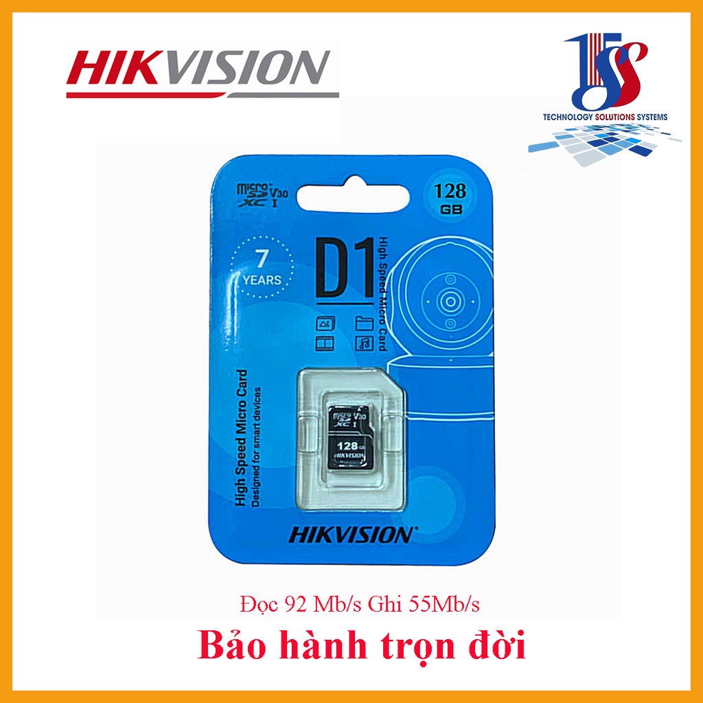 Thẻ nhớ HIKVISION 128GB microSD HS TF D1 STD 128 đọc 92Mb s ghi 55 Mb