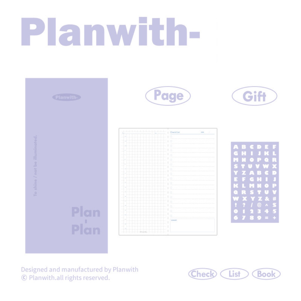 Sổ Tay Da PU Planwith Slim Ruột Planner To Do List 160 Trang Giấy