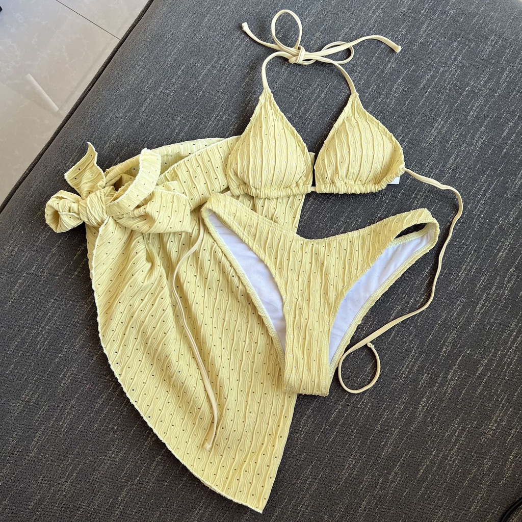 Bộ Bikini Ba Mảnh Thiết Lập Mới Dây đeo Sexy Dây Rút đồ Bơi Shopee Việt Nam
