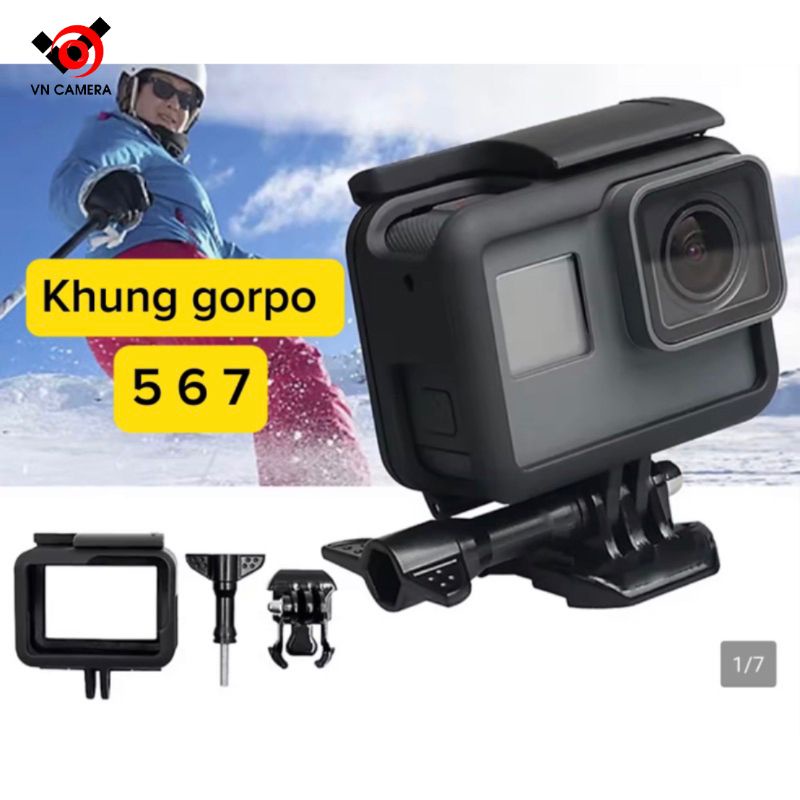 khung bảo vệ gopro 5 6 7 phụ kiện máy quay gopro Vn camera Shopee