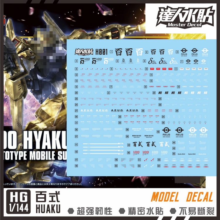 Decal Tr T N C Dalin Dl Master Hg Hyaku Shiki H Shopee