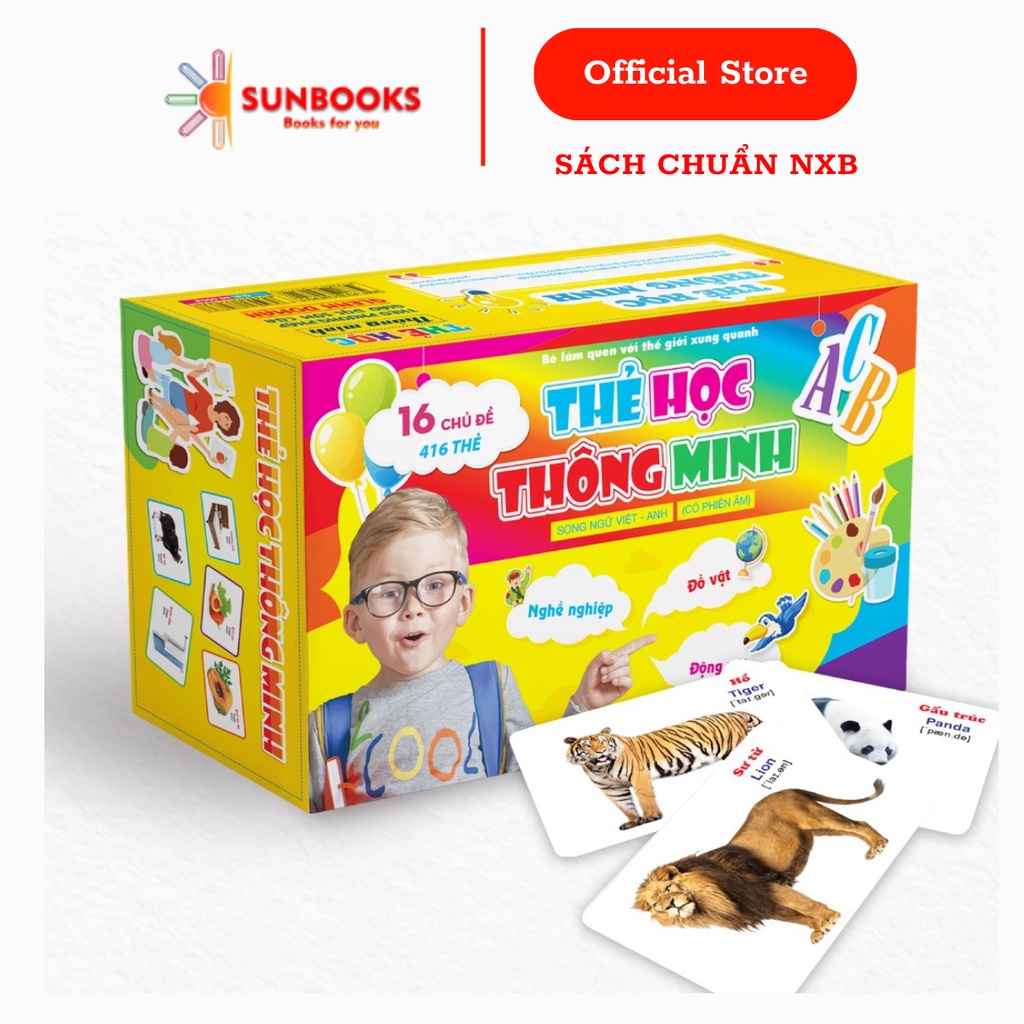 Sách Thẻ học Flashcard Bộ Thẻ Học Thông Minh 416 Thẻ Flashcards