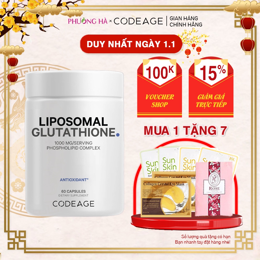 Vi N U Ng Tr Ng Da M N M Codeage Liposomal Glutathione Mg