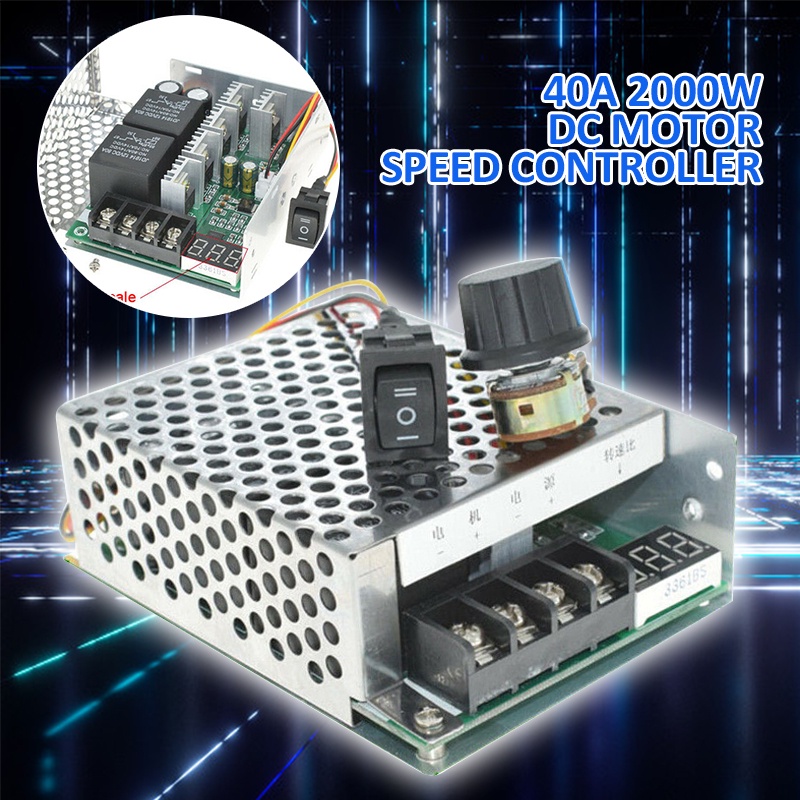 New DC 12V 24V 36V 40A 2000W PWM Motor Speed Controller CW CCW