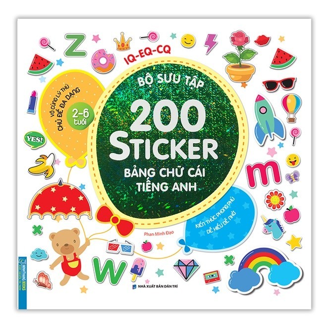 Sách Bộ sưu tập 200 sticker Bảng chữ cái tiếng Anh tái bản MT