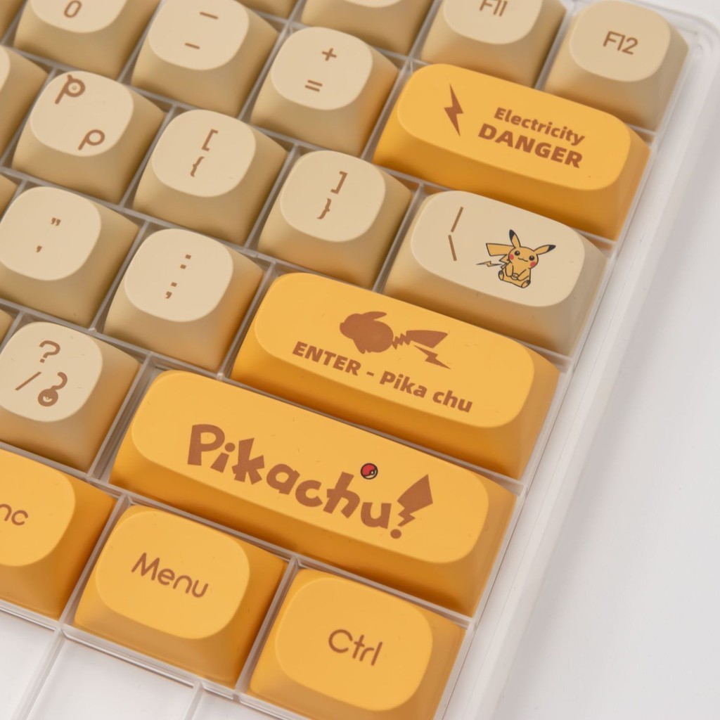 Bàn phím cơ Pikachu Keycap Pokémon Nhỏ Trọn bộ PBT Thăng hoa 64 68