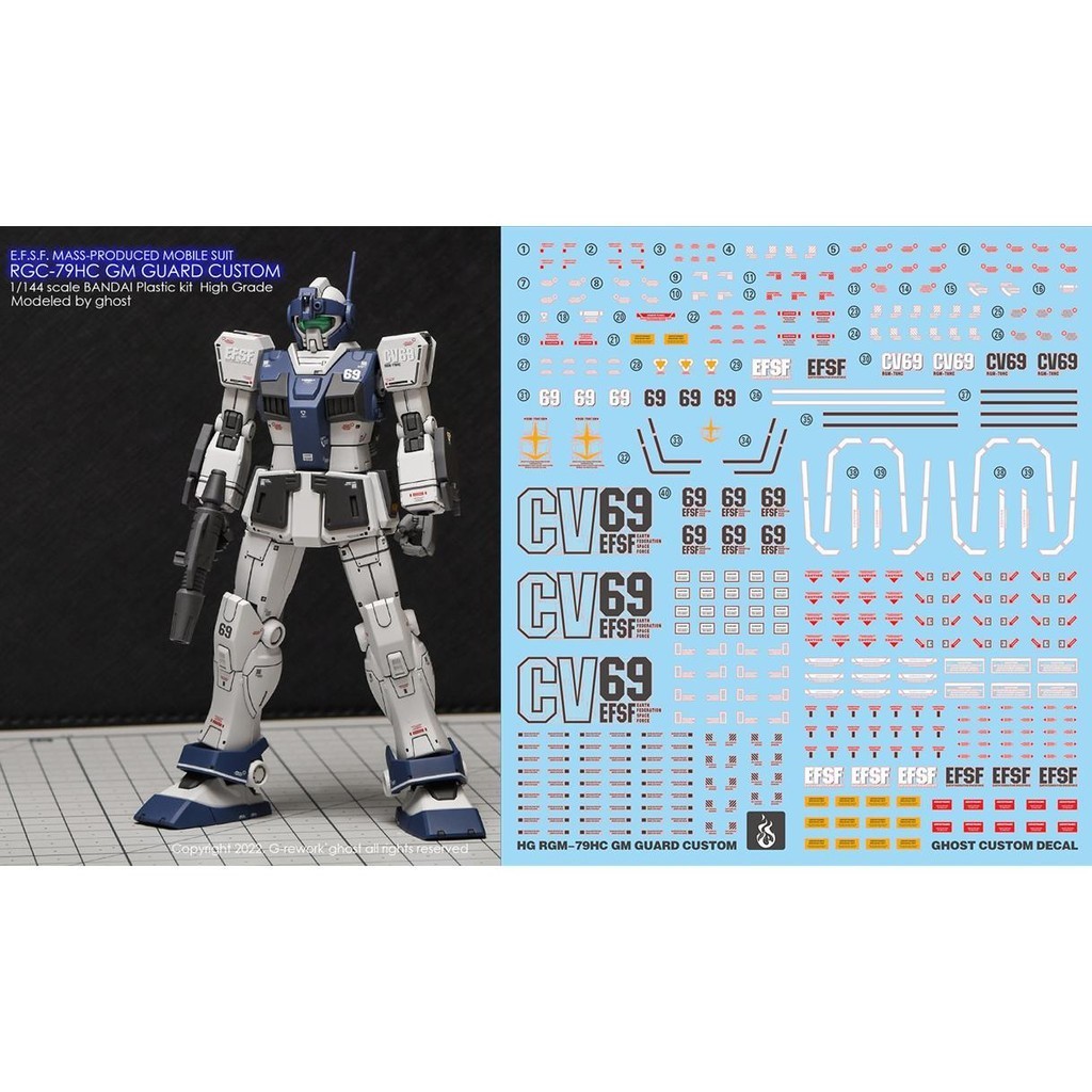 Yan Ghost Hg Gto Rgm Hc Gm Guard Custom Water Slide Decal Shopee