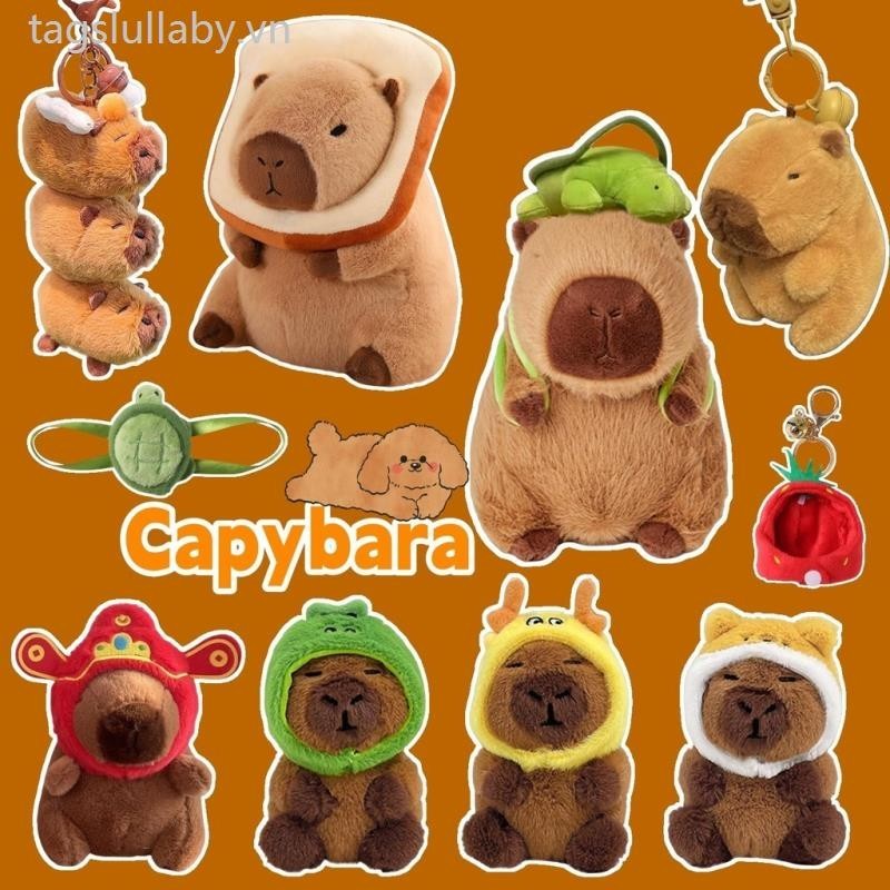 Dễ Thương Capybara Sang Trọng Đồ Chơi Thú Nhồi Bông Capybara Có Rùa Ba