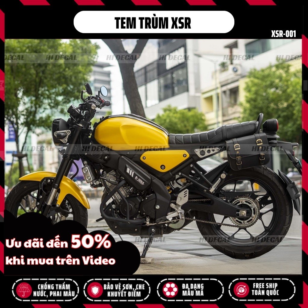 Tem XSR 155 màu vàng XSR 001 Decal tem trùm dán xe XSR decal cao