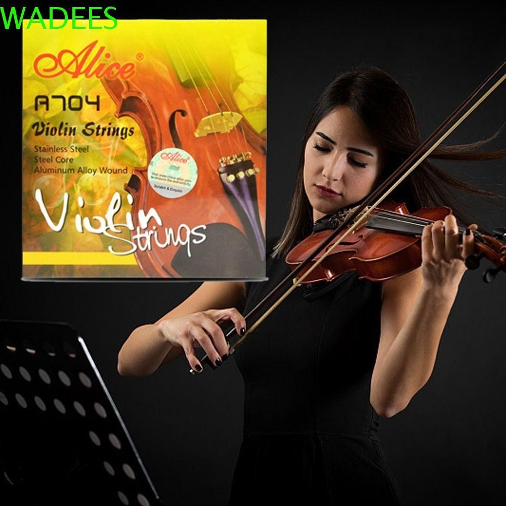 Wadees 1 Bộ Dây Đàn Violin A704 Dây Alice Hợp Kim Lõi Thép Thay Thế