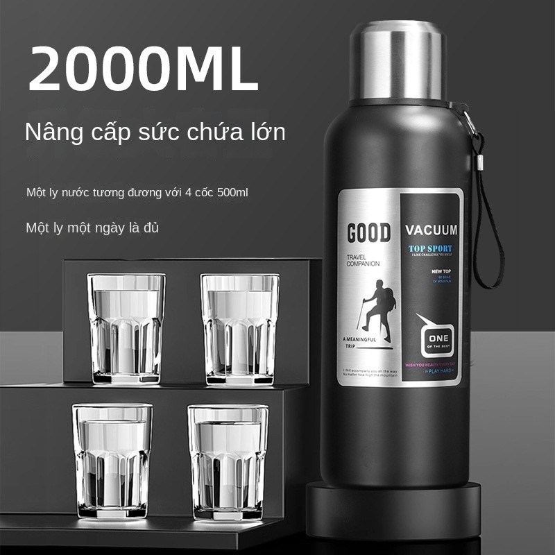 Sziqiqi Bình Giữ Nhiệt Nóng Lạnh Inox 316 600 2000ml Bằng Thép Không Gỉ