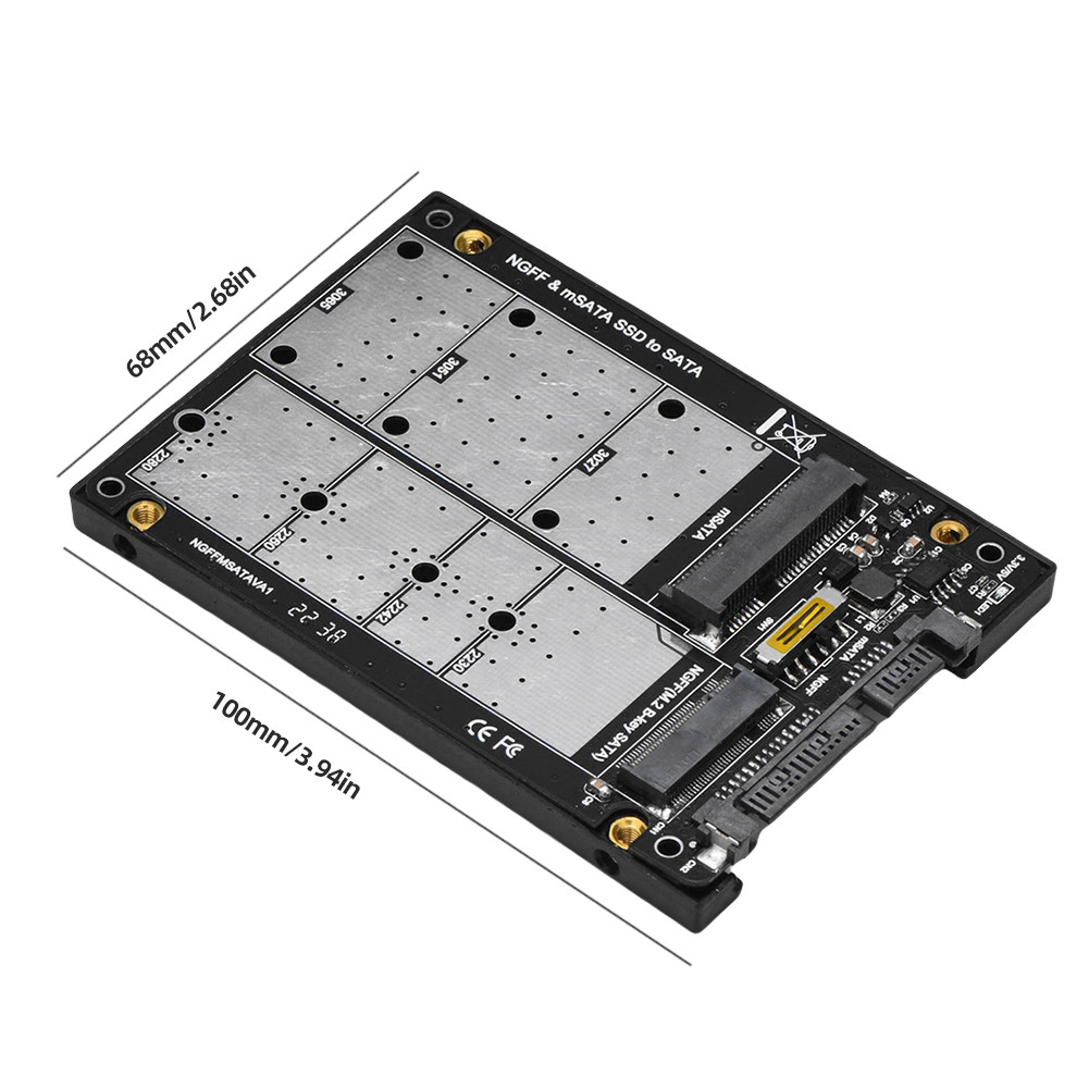 Combo 2 trong 1 Thẻ chuyển đổi M 2 NGFF B key MSATA SSD sang SATA 3 0