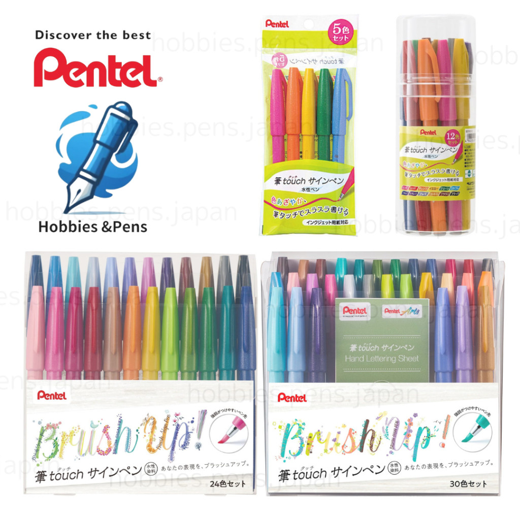 Pentel Brush Touch Sign Pen SES15C 24ST 24 Color Set Calligraphy Art