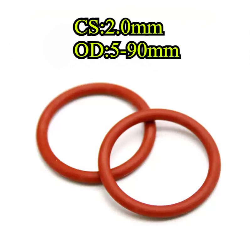 Zq z Vòng đệm cao su oring gioăng màu đỏ Đường kính dây 2 0mm