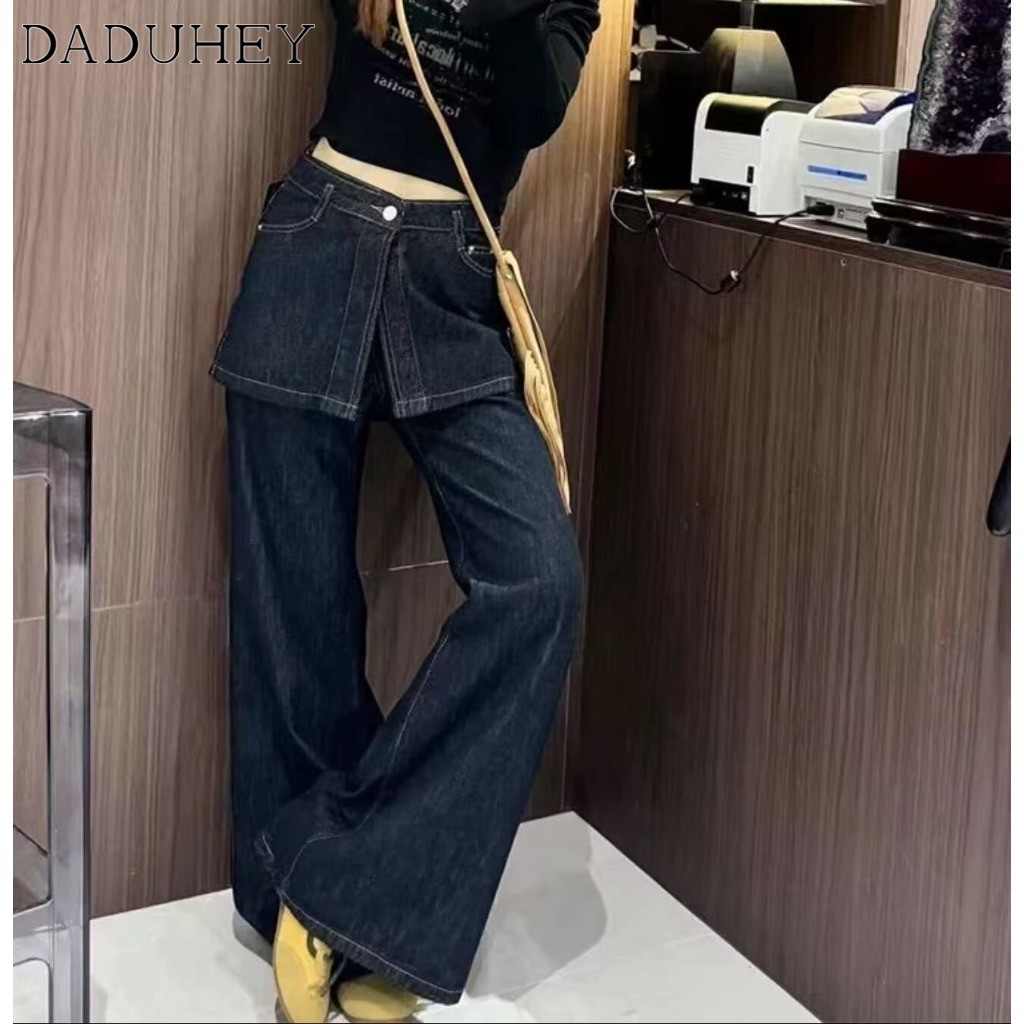 DaDuHey New American Ins High Street Retro Micro Flare Jeans Niche High